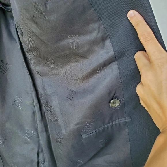 Vintage  Lanvin black blazer gold buttons - Picture 12 of 14